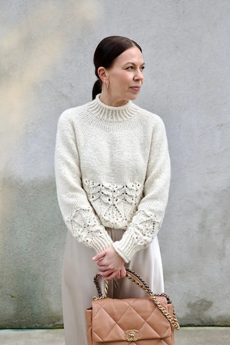Blanc de Blancs Sweater by Leeni Hoimela, in english