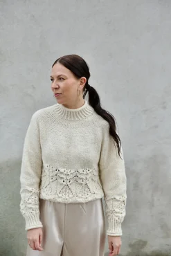 Blanc de Blancs Sweater by Leeni Hoimela, in english