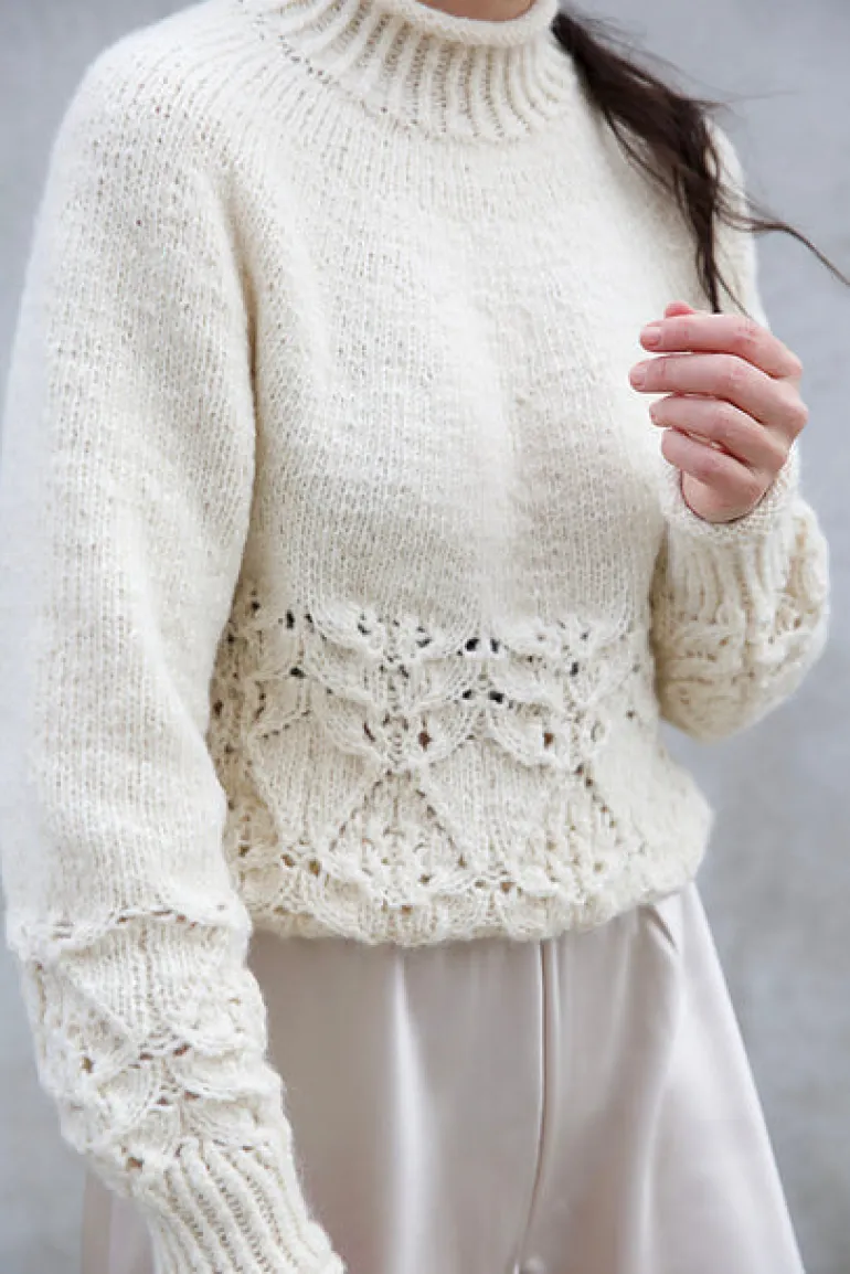 Blanc de Blancs Sweater by Leeni Hoimela, in english