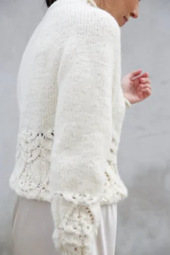 Blanc de Blancs Sweater by Leeni Hoimela, in english