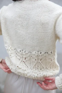 Blanc de Blancs Sweater by Leeni Hoimela, in english