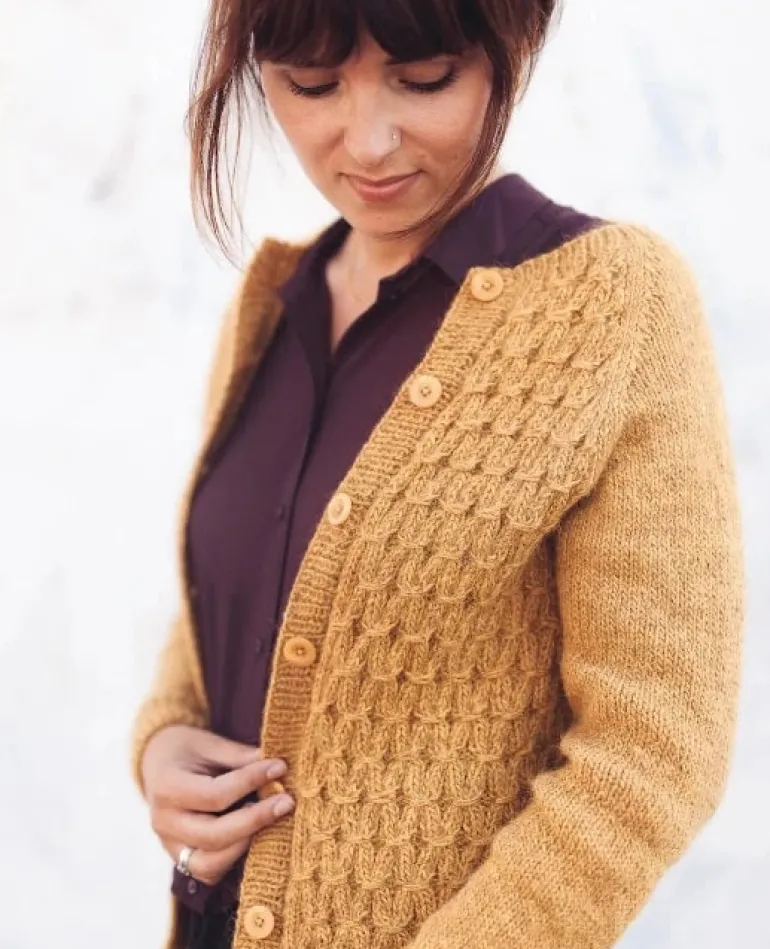 Classic Smocking Cardigan by PetiteKnit, in English