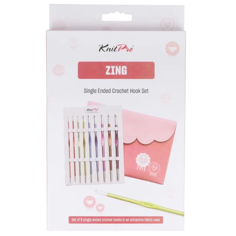 KnitPro Zing virkkuukoukkusetti 2-6 mm
