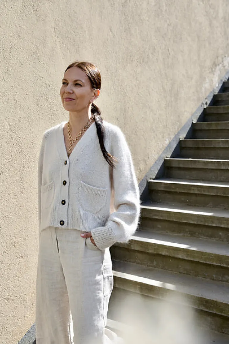 Lotte Cardigan by Leeni Hoimela, in english