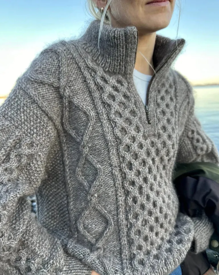 PetiteKnit Dagmar Zipper Sweater, in English