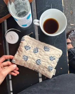 PetiteKnit KNITTER'S TOOL PURSE - MIDNIGHT BLUE FLOWER