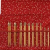 Seeknit Shirotake Nordic ML-setti bambuiset vaihtopäät ja kaapelit 3,50-10 mm, punainen neidonkorentokuosi