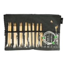 Seeknit Shirotake Nordic ML-setti bambuiset vaihtopäät ja kaapelit 3,50-10 mm, musta