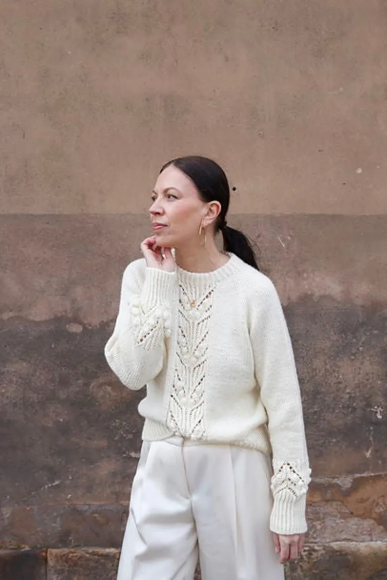Soft Shimo Sweater by Leeni Hoimela, in english