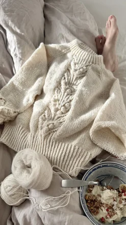 Soft Shimo Sweater by Leeni Hoimela, in english