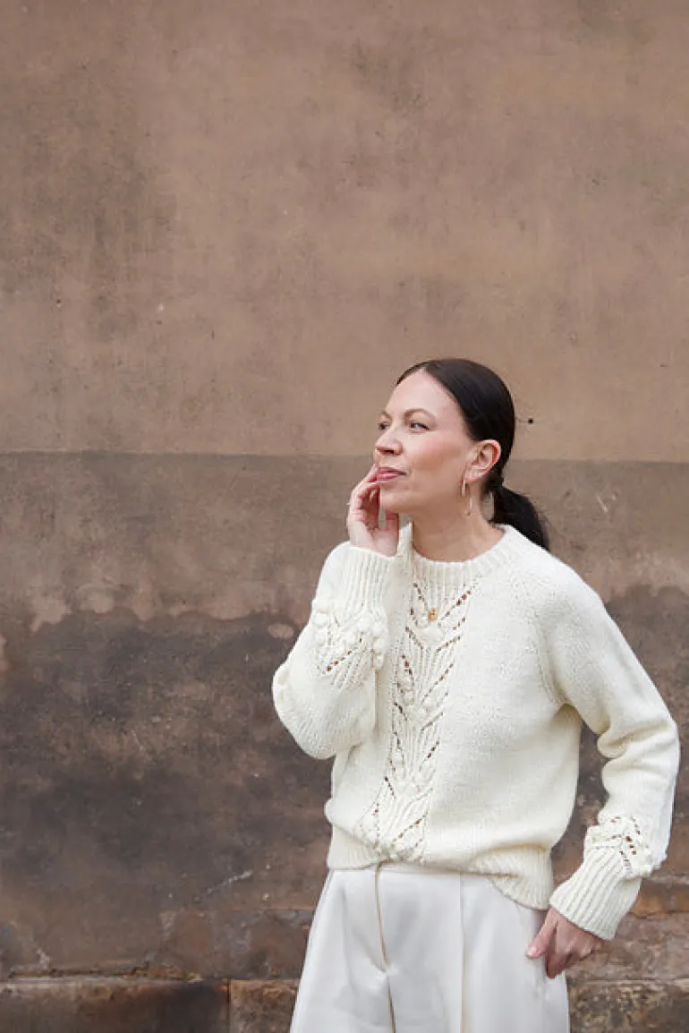 Soft Shimo Sweater by Leeni Hoimela, in english