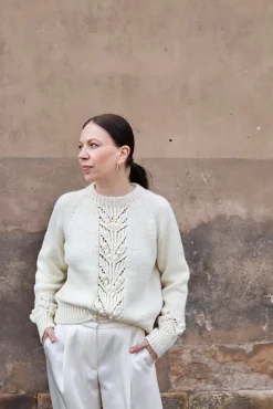 Soft Shimo Sweater by Leeni Hoimela, in english