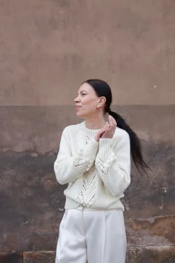 Soft Shimo Sweater by Leeni Hoimela, in english