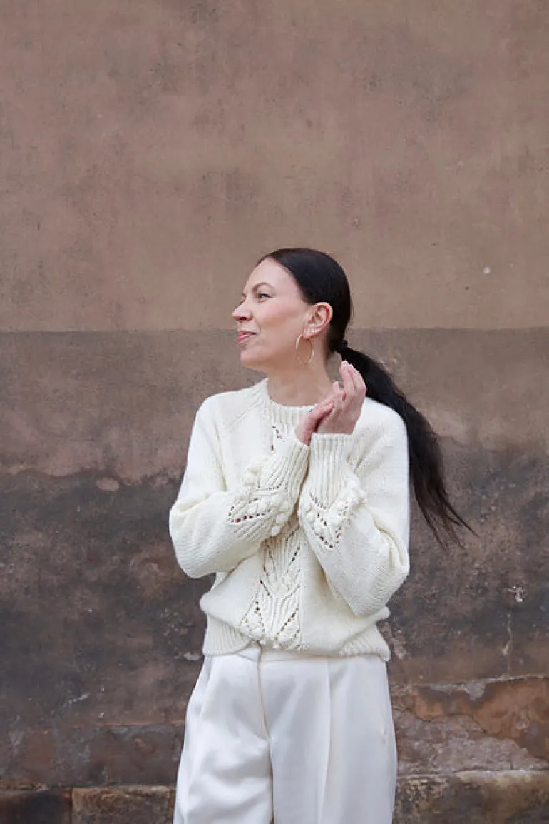 Soft Shimo Sweater by Leeni Hoimela, in english